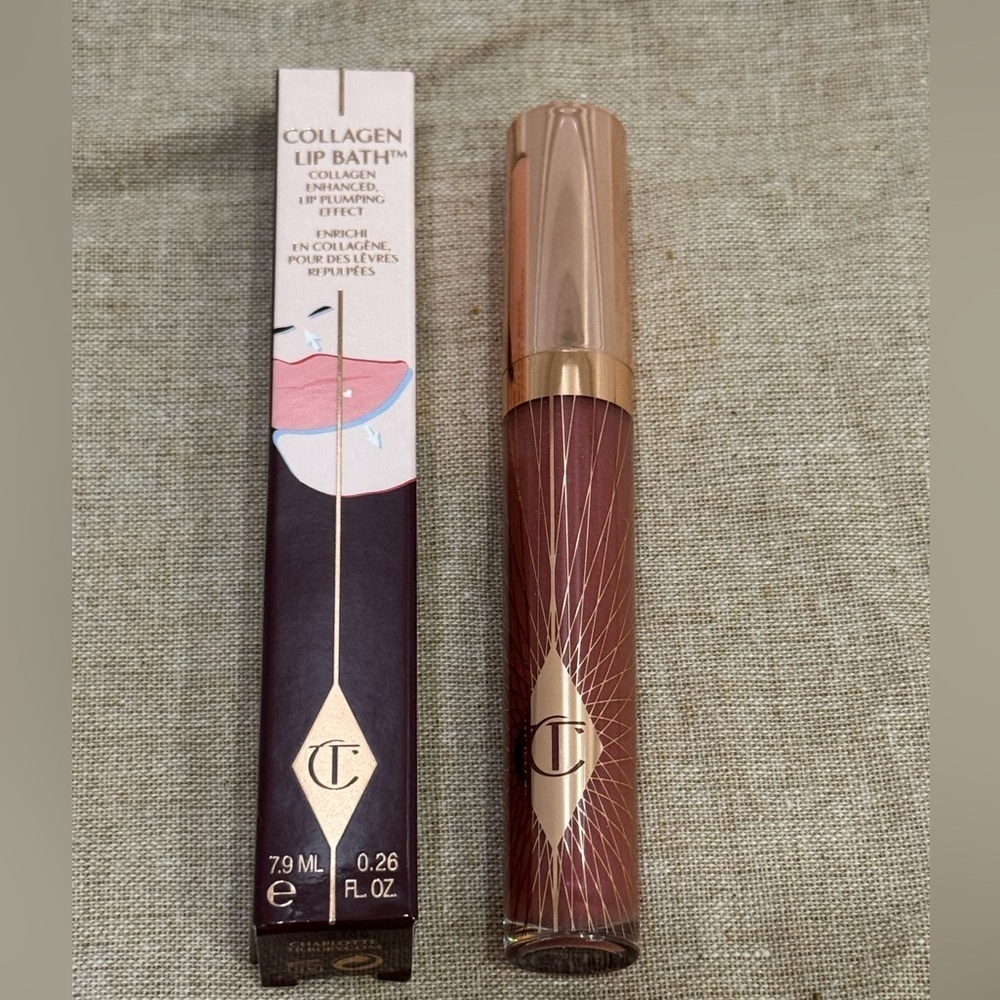 Rosy Glow Charlotte Tilbury Collagen Plumping Lip Bath Gloss Color NIB - Picture 4 of 4
